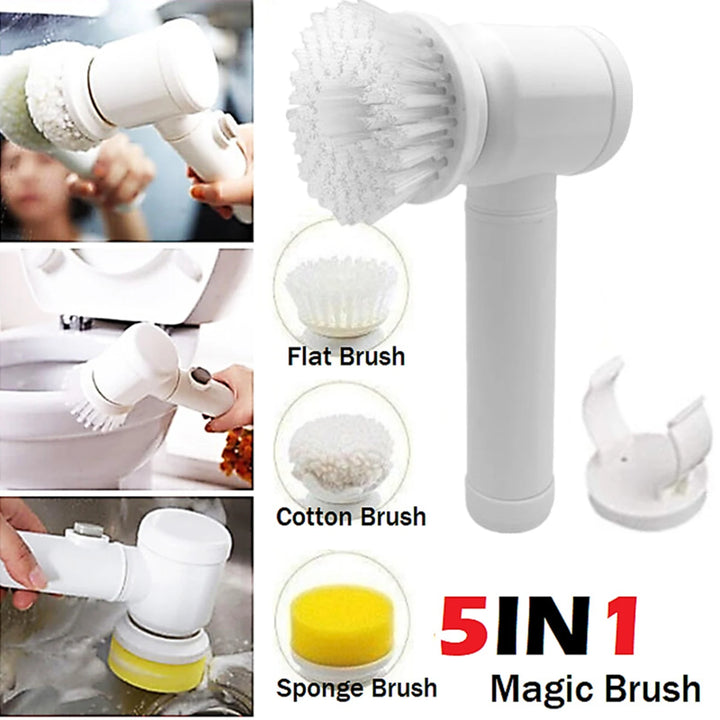 5-in-1 Handheld Bathtub Electric Brush Cleaner Scrubber for Kitchen Bathroom Cordless Cleaning Tool for Toilet Tub Home Sink