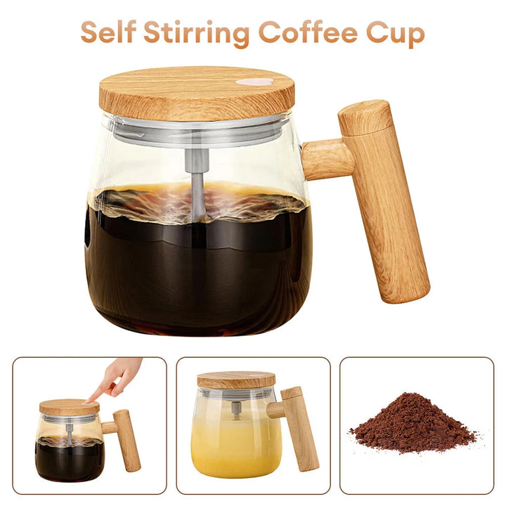 400ML Self Stirring Coffee Cup Electric Stirring Mug Self Mixing Mug Glass Waterproof Automatic Electric Coffee Milk Mixing Cup